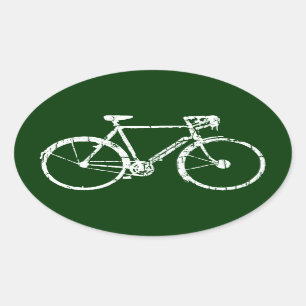 bicycle - biking + bike oval sticker