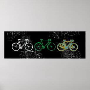 bicycle - biking + bike poster