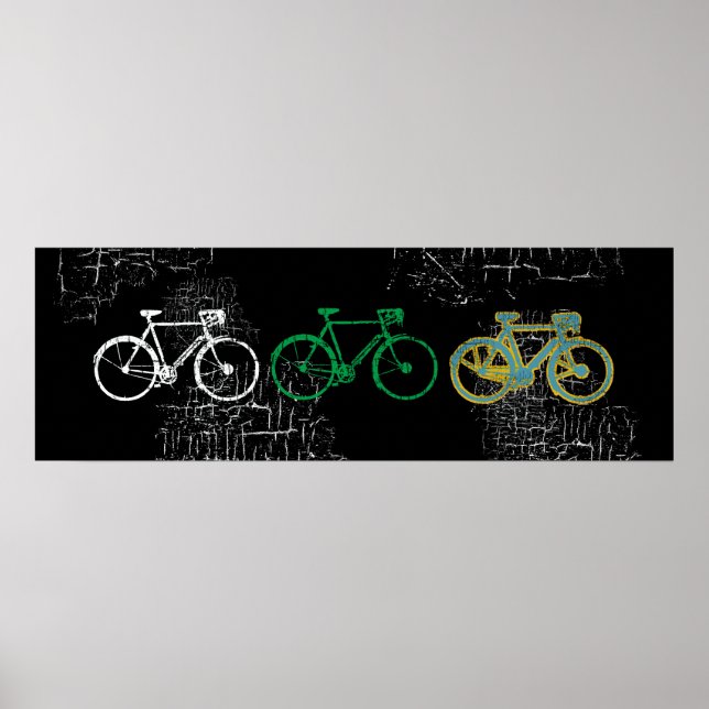 bicycle - biking + bike poster (Front)
