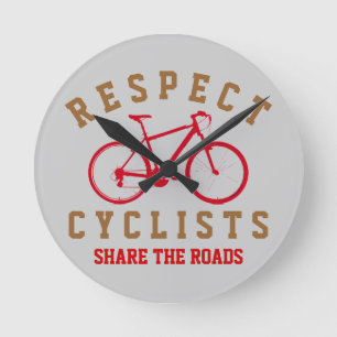 bicycle - biking + bike round clock