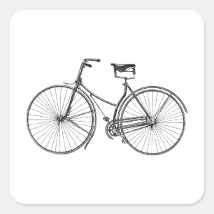 Bicycle black & white illustration sticker