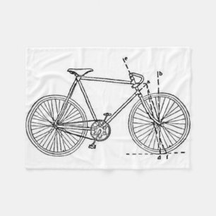 Bicycle Blueprint Fleece Blanket