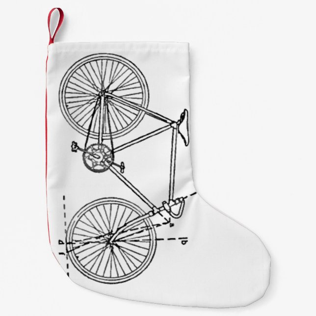 Bicycle Blueprint Small Christmas Stocking (Front)