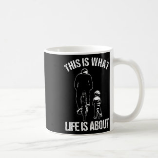 Bicycle Bmx Cyclist Father And Son Child Cyclist B Coffee Mug