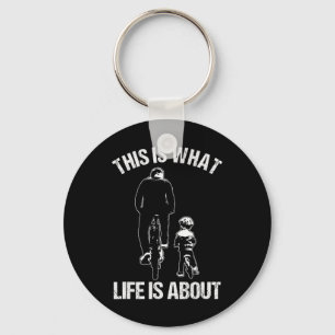 Bicycle Bmx Cyclist Father And Son Child Cyclist B Key Ring