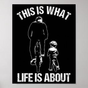 Bicycle Bmx Cyclist Father And Son Child Cyclist B Poster
