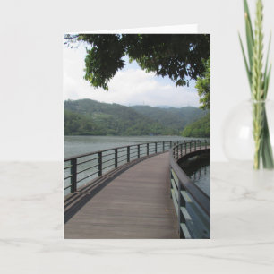 Bicycle Bridge Over Water Card