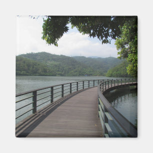 Bicycle Bridge Over Water Magnet