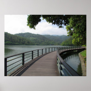 Bicycle Bridge Over Water Poster