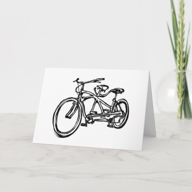 Bicycle built for 2 (antique schwinn tandem) bike card (Front)