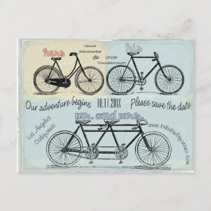 Bicycle Built For Two Getting Married Postcard