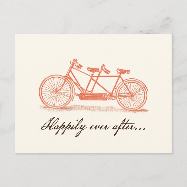Bicycle Built For Two Save the Date Postcard (Front)