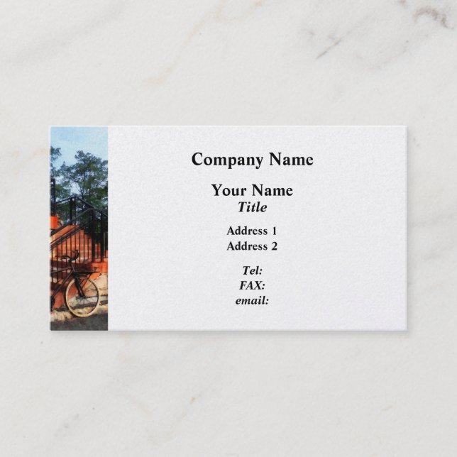 Bicycle by Train Station Business Card (Front)
