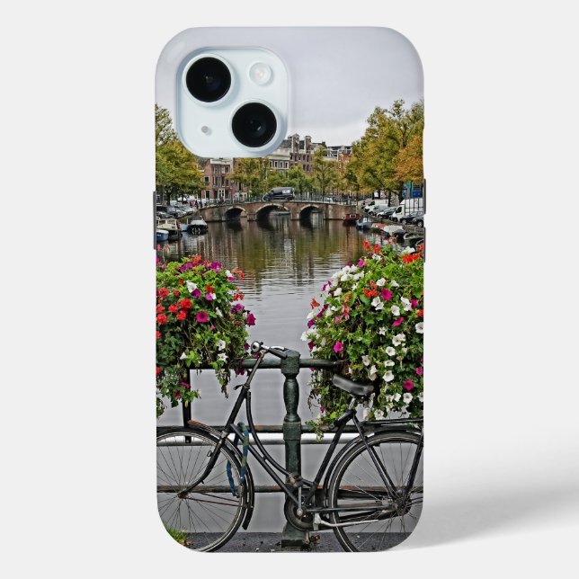 Bicycle - Canal - Amsterdam - iPhone 15 Case (Back)