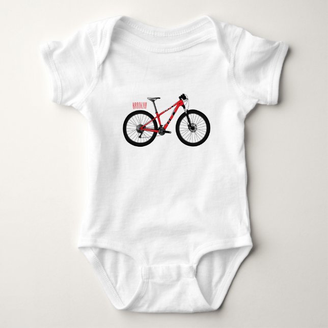 Bicycle cartoon illustration baby bodysuit (Front)