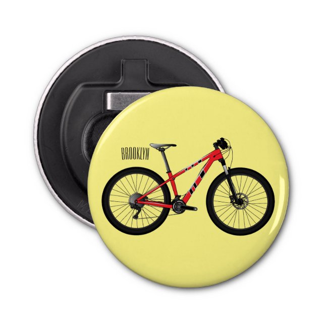 Bicycle cartoon illustration bottle opener (Front)