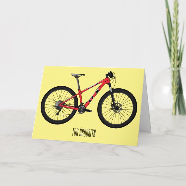 Bicycle cartoon illustration card (Front)