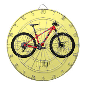 Bicycle cartoon illustration dartboard