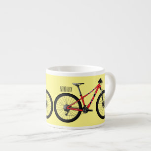 Bicycle cartoon illustration espresso cup