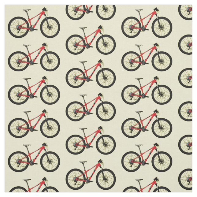Bicycle cartoon illustration fabric (Swatch)