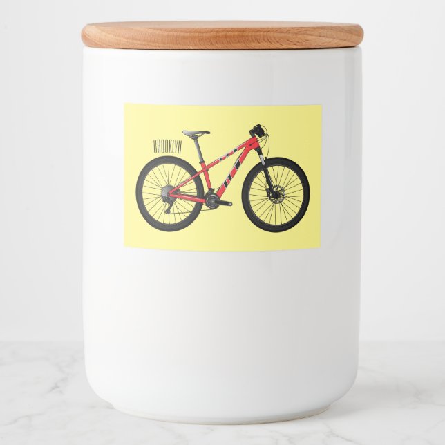 Bicycle cartoon illustration food label (Front)