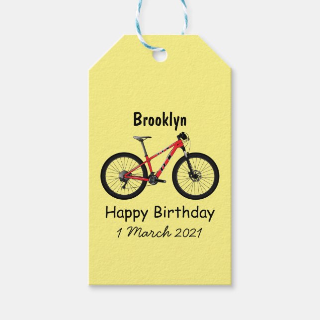 Bicycle cartoon illustration gift tags (Front)