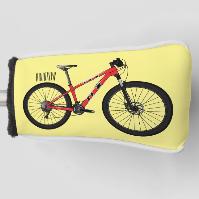 Bicycle cartoon illustration golf head cover (Front)