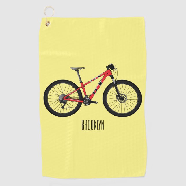 Bicycle cartoon illustration golf towel (Front)
