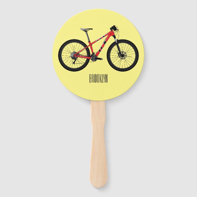 Bicycle cartoon illustration hand fan (Front)