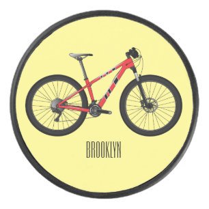 Bicycle cartoon illustration hockey puck