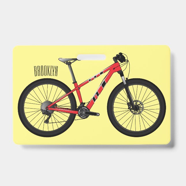 Bicycle cartoon illustration ID badge (Front)