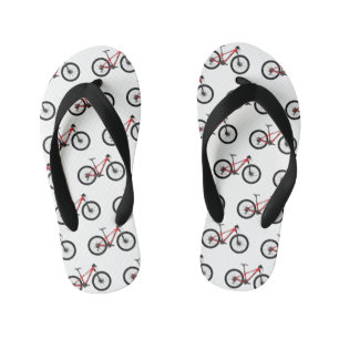 Bicycle cartoon illustration kid's flip flops