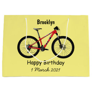 Bicycle cartoon illustration large gift bag