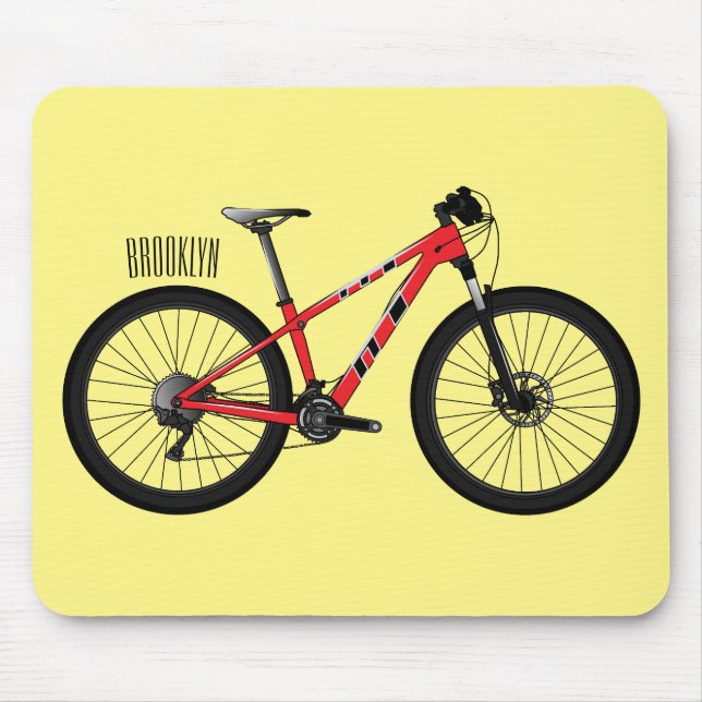 Bicycle cartoon illustration mouse mat (Front)