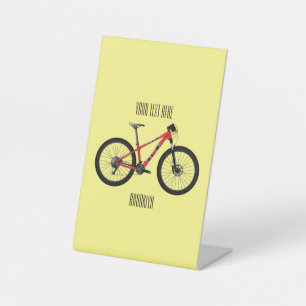 Bicycle cartoon illustration pedestal sign