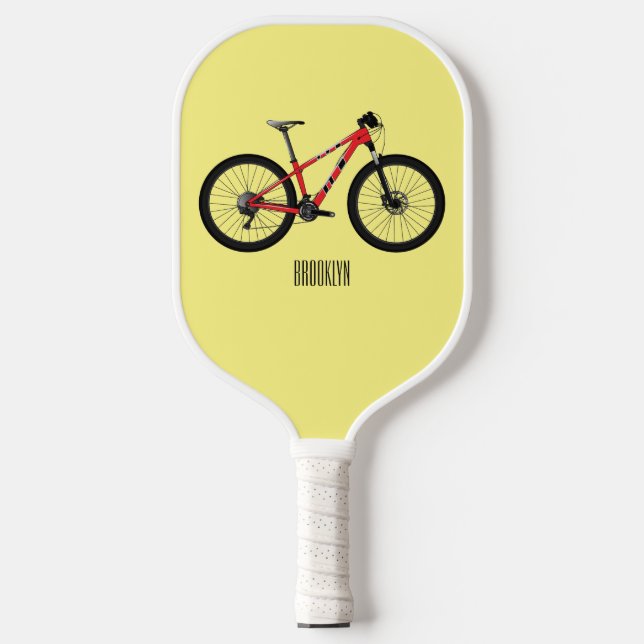 Bicycle cartoon illustration pickleball paddle (Front)