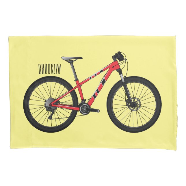 Bicycle cartoon illustration pillowcase (Front)