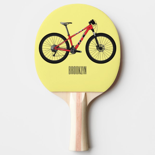 Bicycle cartoon illustration ping pong paddle (Front)