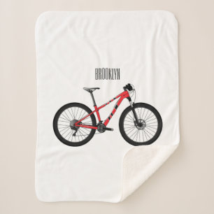 Bicycle cartoon illustration sherpa blanket