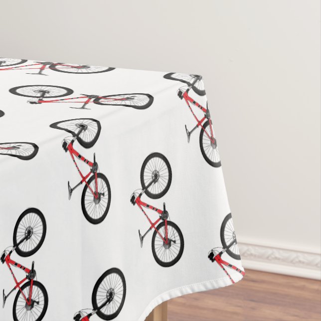 Bicycle cartoon illustration tablecloth (In Situ)