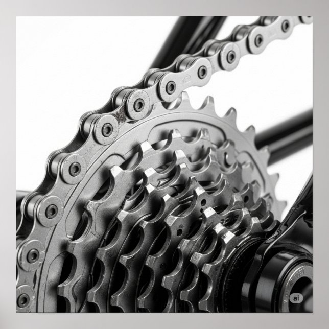 Bicycle Chain and Gears Poster (Front)
