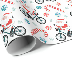 Bicycle Christmas Gift Wrapping Paper