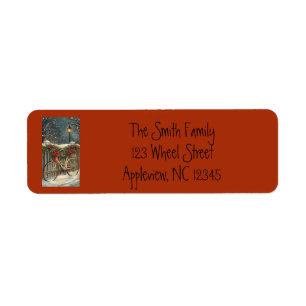Bicycle Christmas Holiday Address Label 