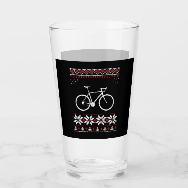 Bicycle Christmas Holiday Glass (Front)
