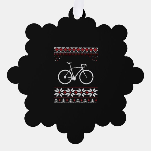 Bicycle Christmas Holiday Tree Decoration Card (Front)