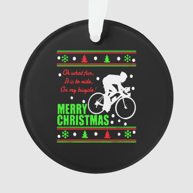 Bicycle Christmas Shirt Ornament (Front)