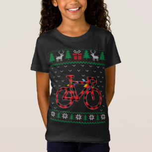 Bicycle Christmas Tree Lights Decoration Xmas Swea T-Shirt