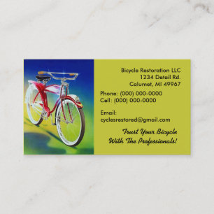 Bicycle Club Retro Style Restoration Business Card