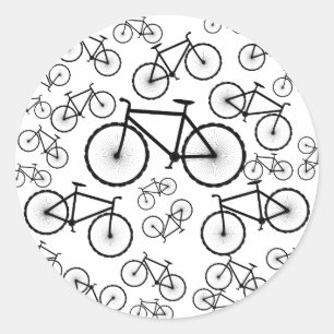 Bicycle Collage Classic Round Sticker