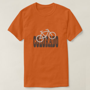 Bicycle Colorado Bike Outline on State Name T-Shirt